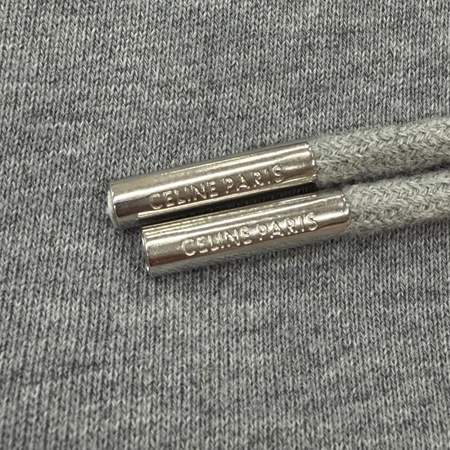Celine Cotton 100% Logo Loose Hoodie Pullover Gray — view 6