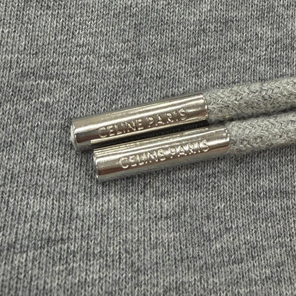Celine Cotton 100% Logo Loose Hoodie Pullover Gray — view 6