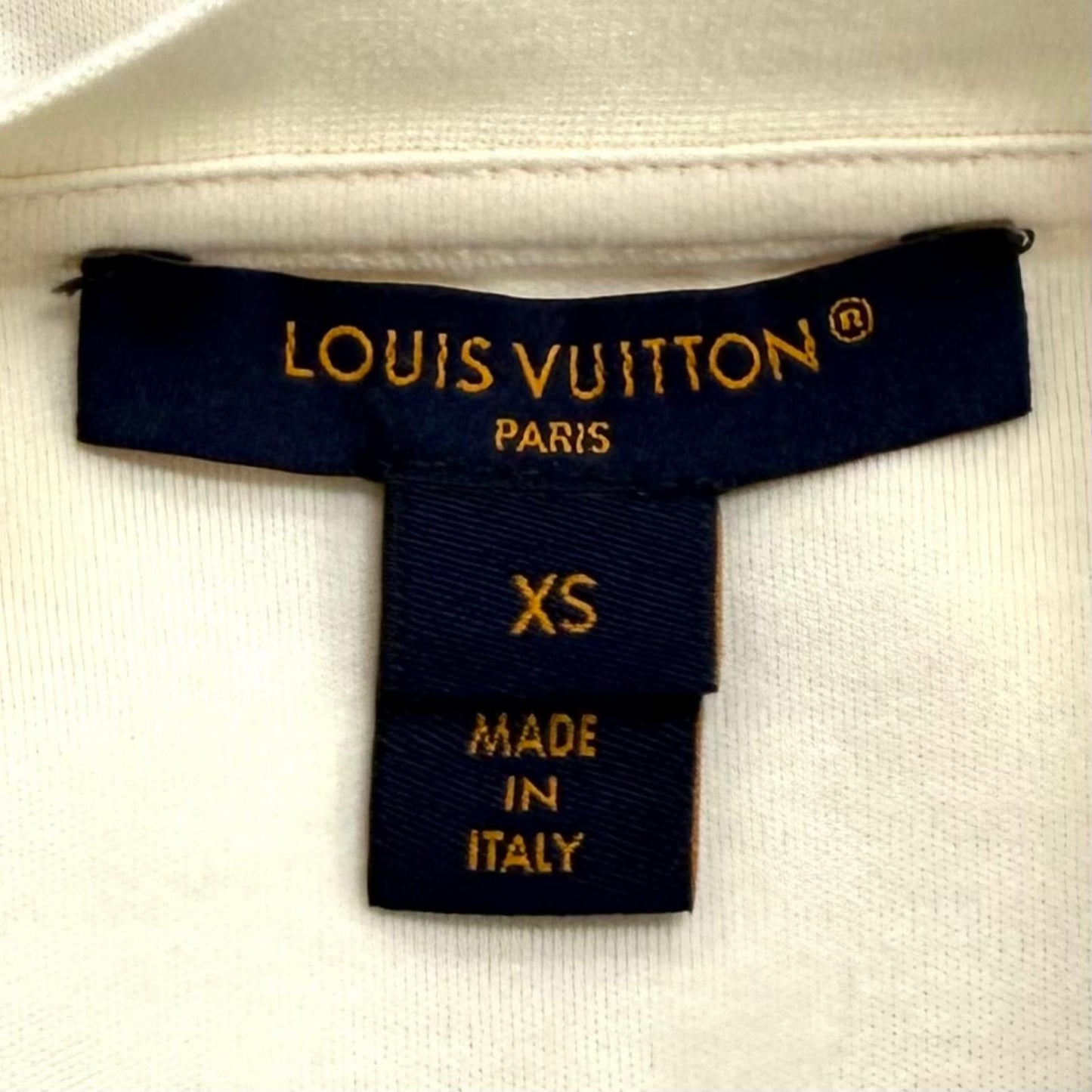 Louis Vuitton Cotton Silk Blend Damier Front Drawstring Dress White Blue XS — view 7