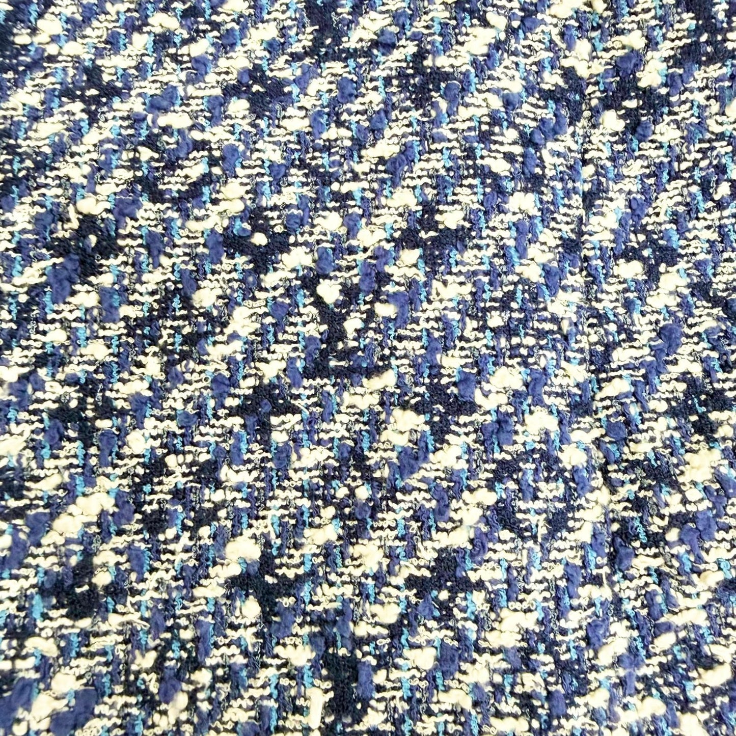Louis Vuitton Leather Use Shadow Monogram Tweed Collarless Jacket Blue 34 — view 8