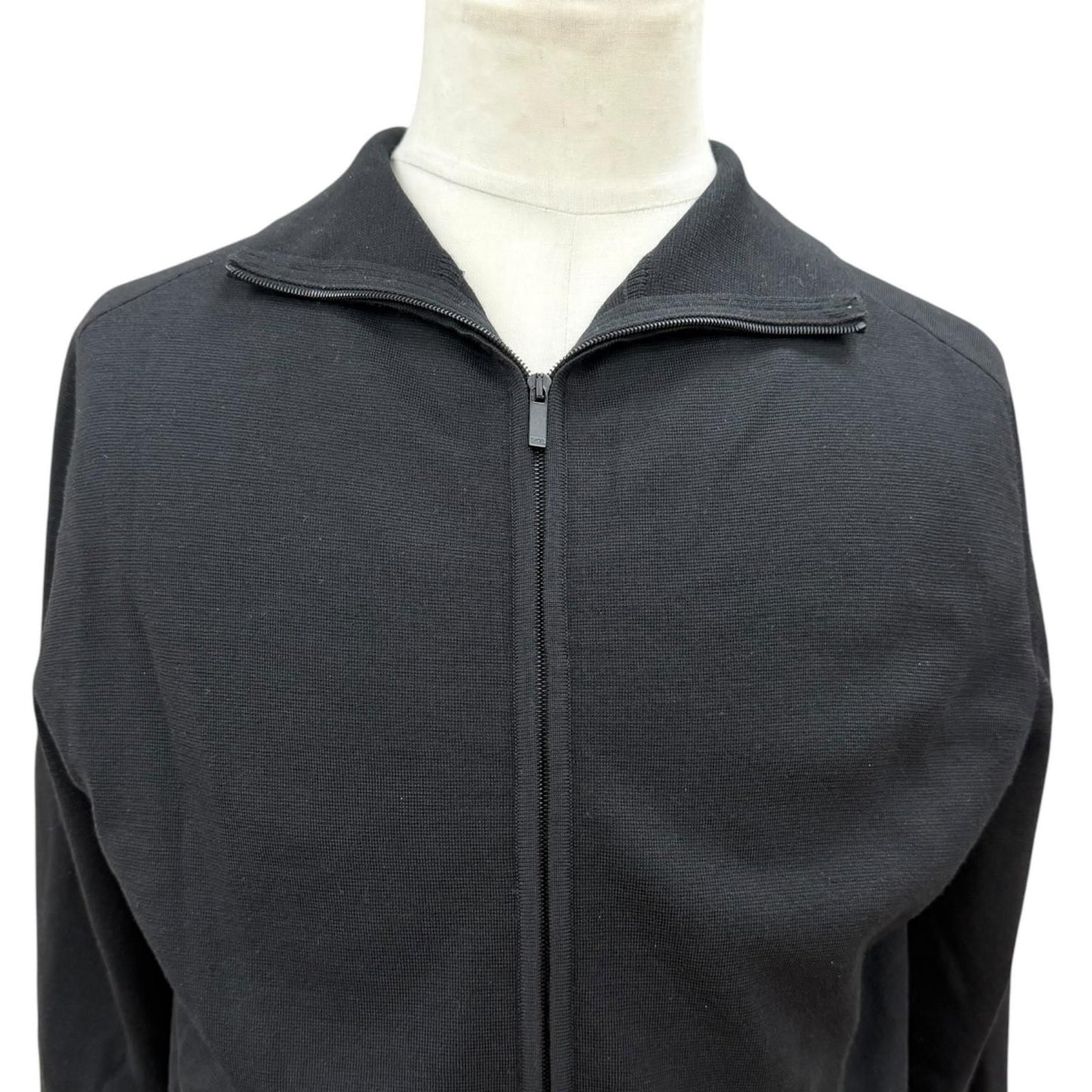 Dior Homme Logo Embroidered Driver's Knit Jacket Black — view 2