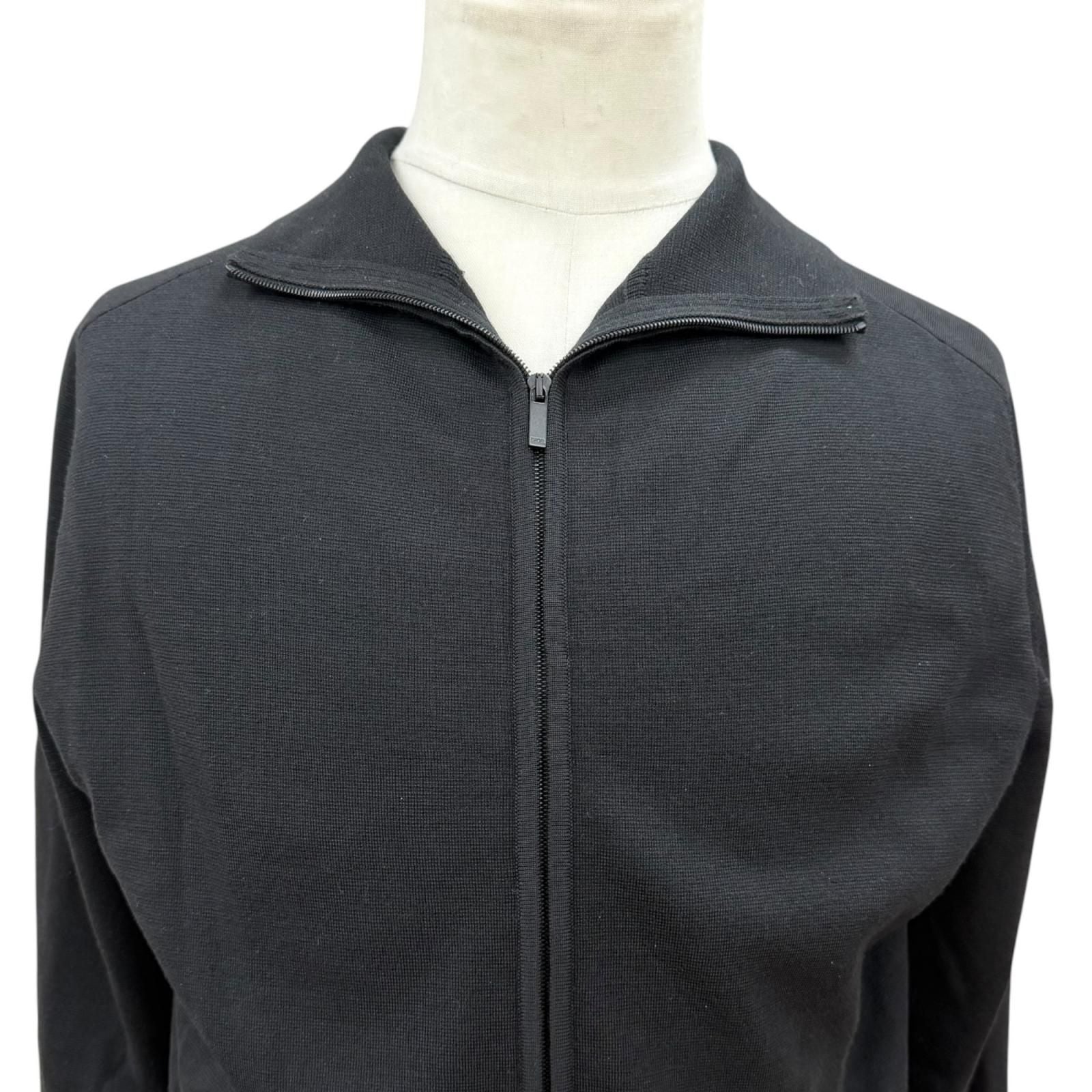 Dior Homme Logo Embroidered Driver's Knit Jacket Black — view 2