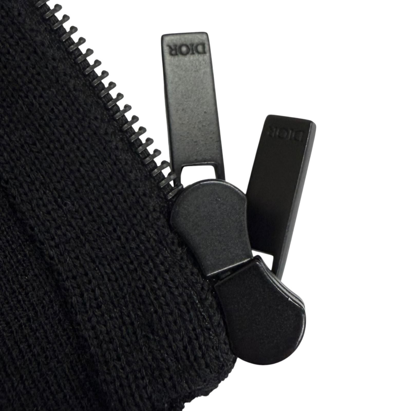 Dior Homme Logo Embroidered Driver's Knit Jacket Black — view 6