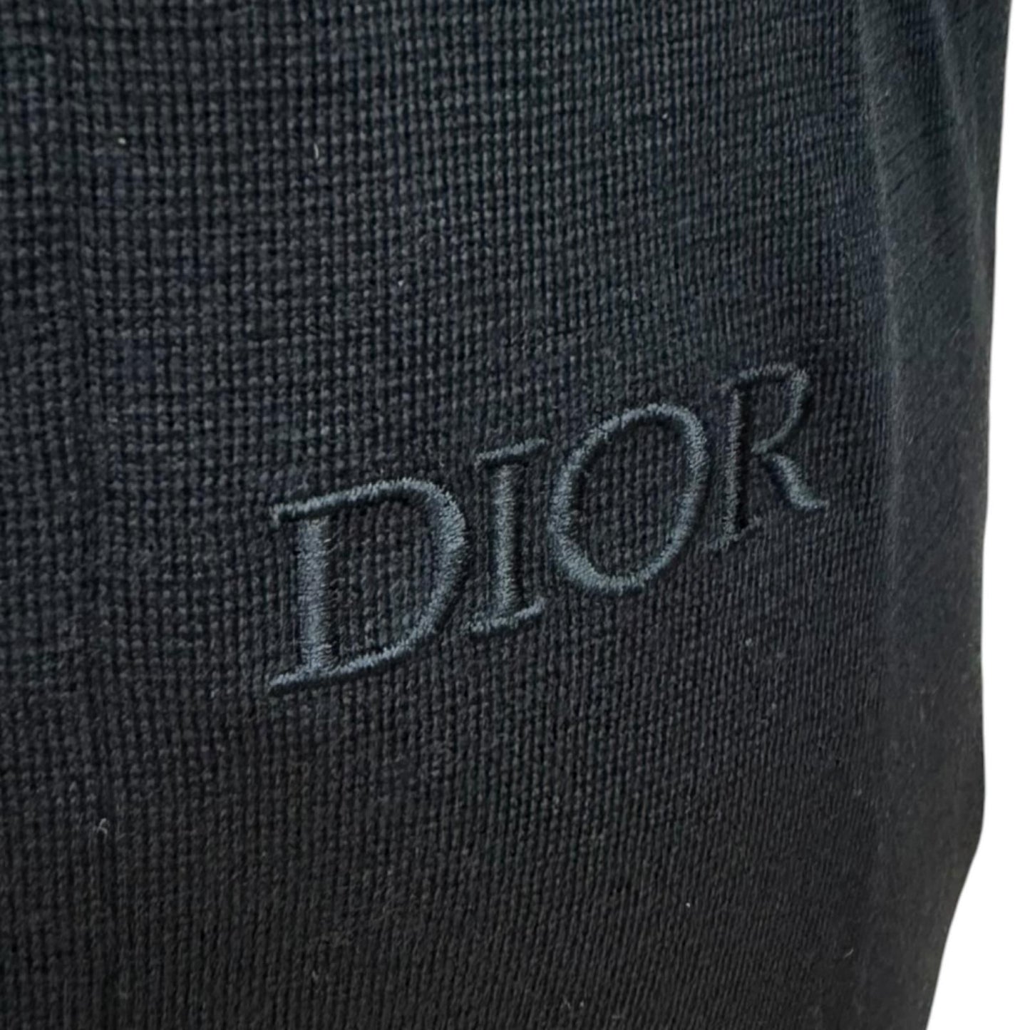 Dior Homme Logo Embroidered Driver's Knit Jacket Black — view 7