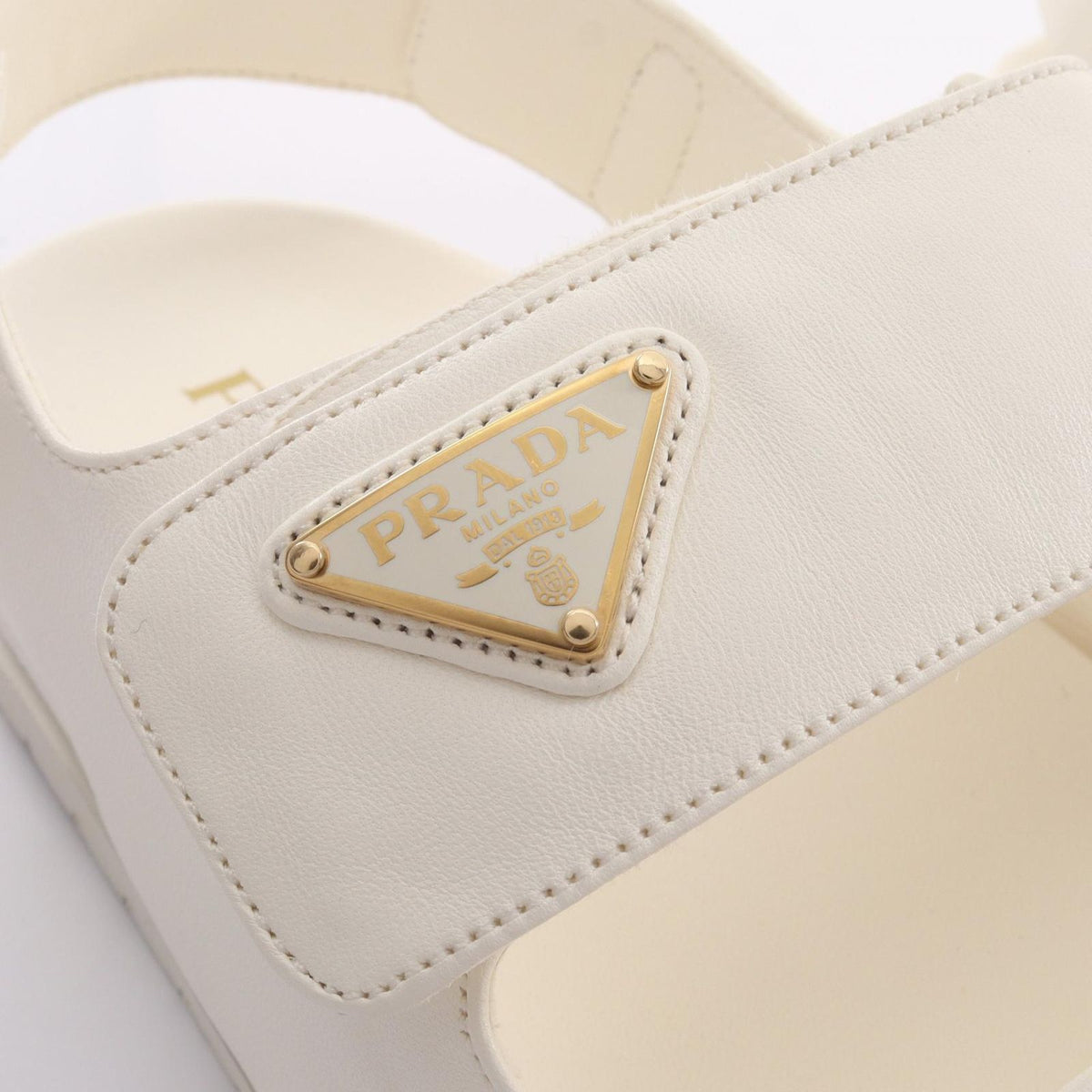 Prada Sandals Triangle Logo Leather — view 7