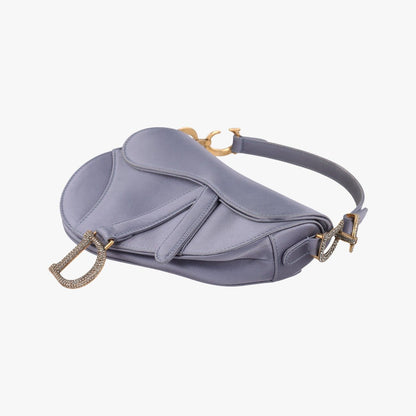 Dior Saddle Purple Silk Shoulder Bag — view 4