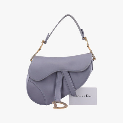 Dior Saddle Purple Silk Shoulder Bag