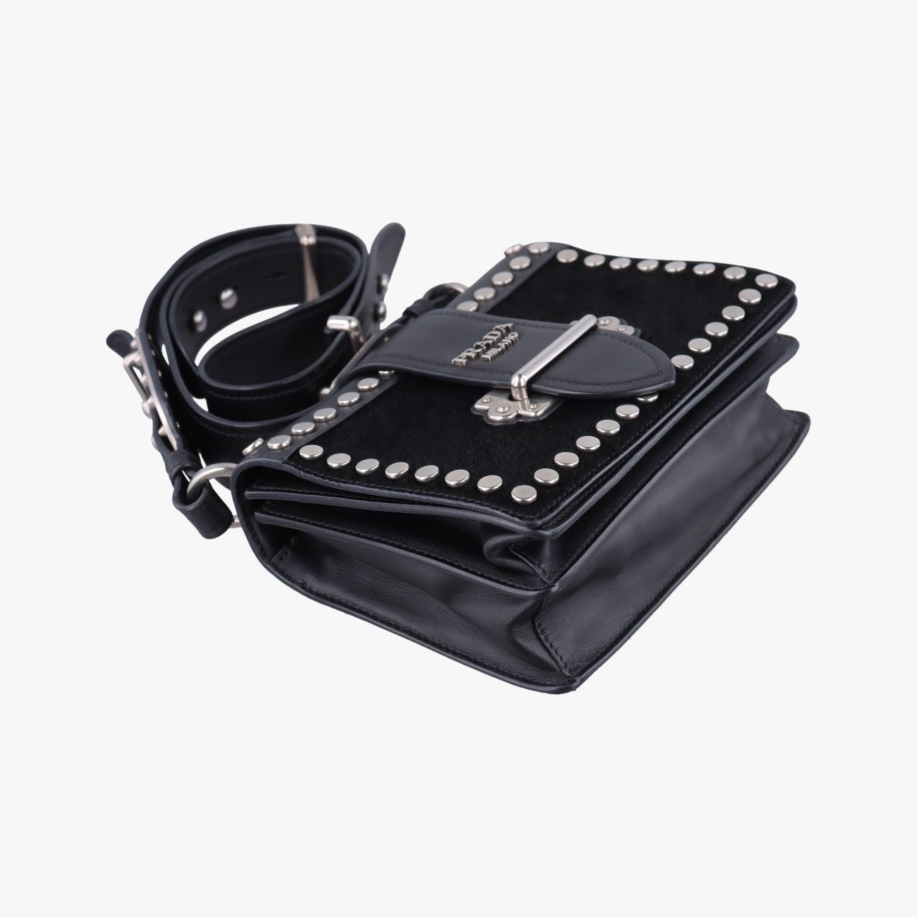 Prada Cahier Black Leather Calf Hair 25 — view 5