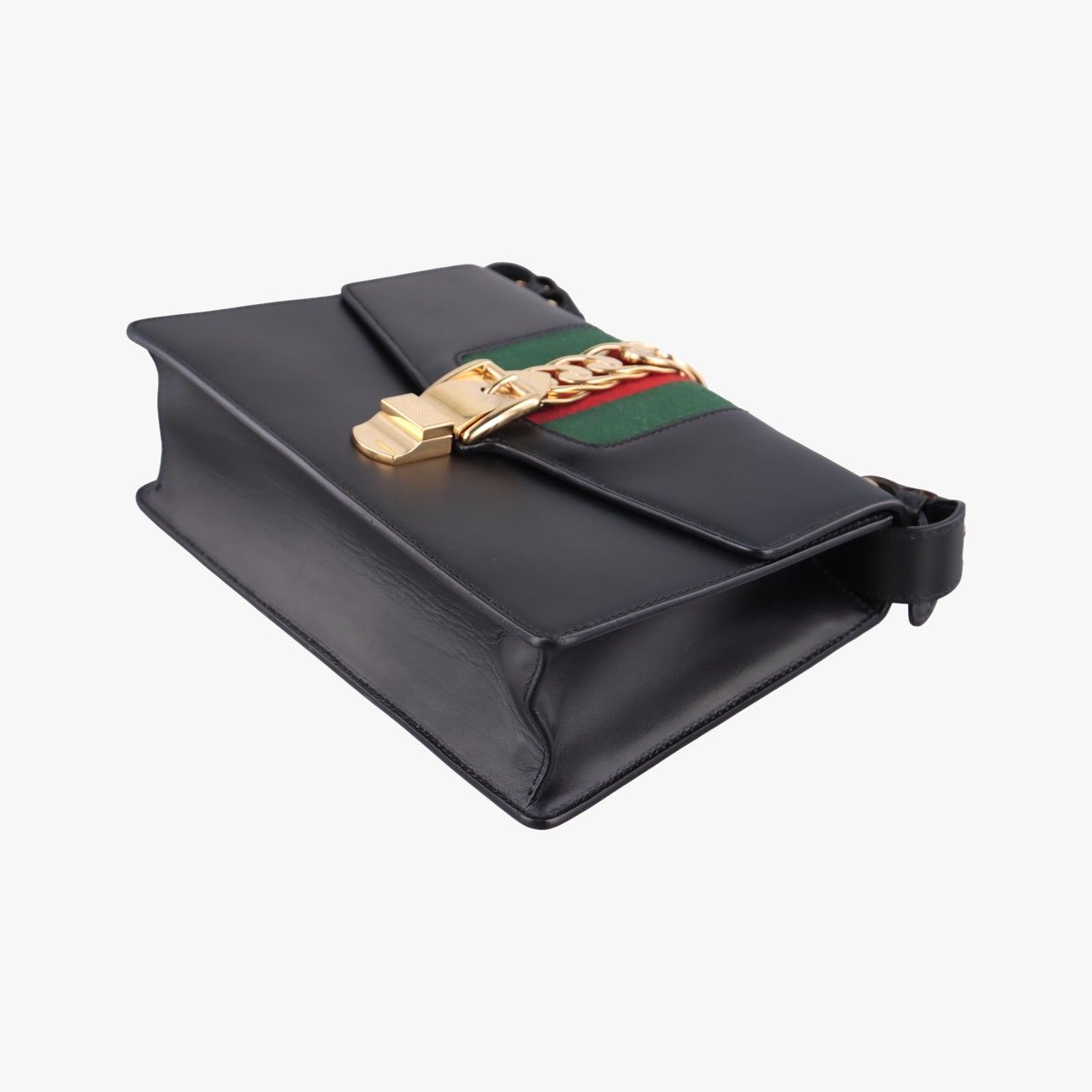 Gucci Sylvie Black Green Red Leather Shoulder Bag — view 4