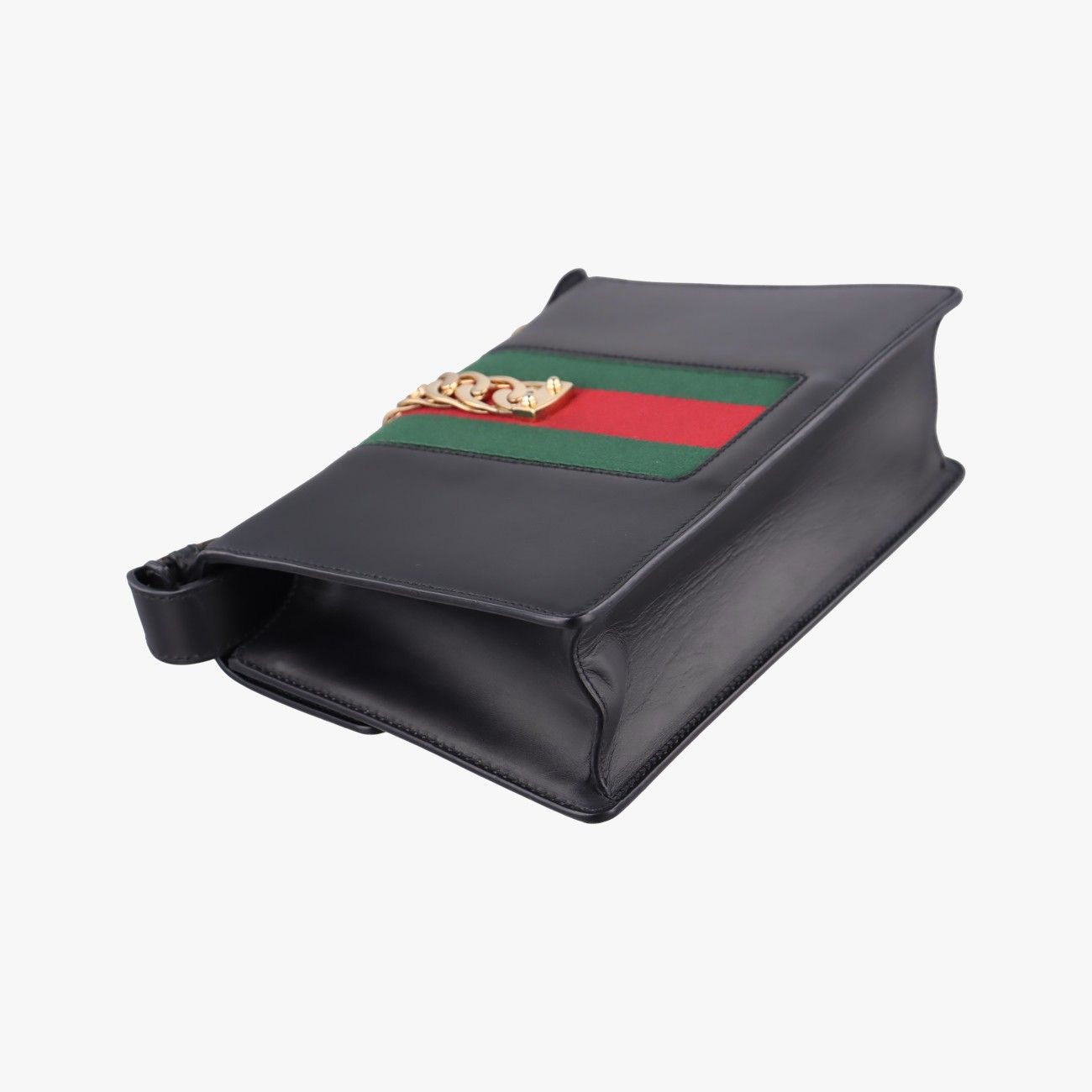 Gucci Sylvie Black Green Red Leather Shoulder Bag — view 7