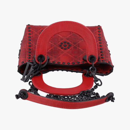 Dior Lady Mini Red Leather Handbag — view 8