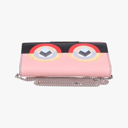 Fendi Monster Eyes Continental Pink Multicolor Leather — view 8