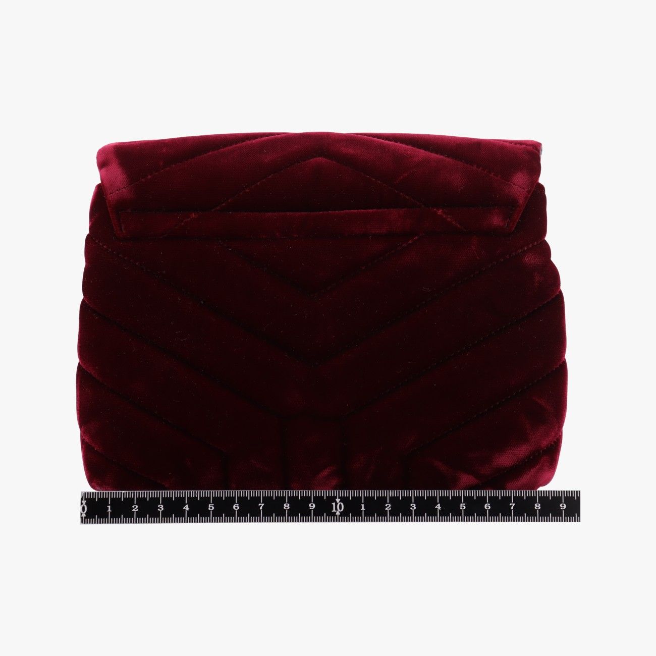 Saint Laurent Monogram Loulou Toy Wine Red Velour Shoulder Bag — view 2