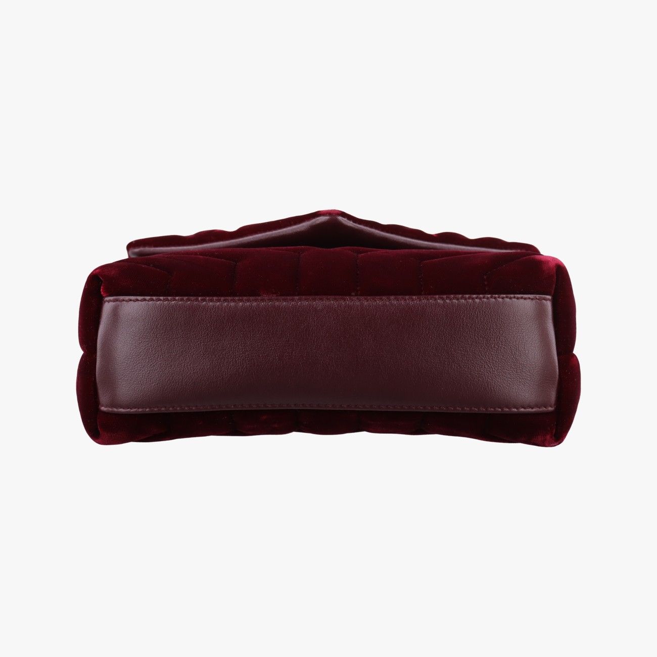 Saint Laurent Monogram Loulou Toy Wine Red Velour Shoulder Bag — view 3