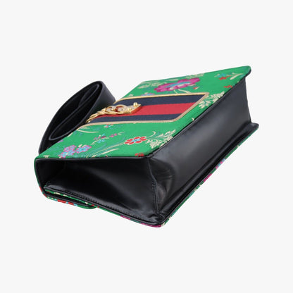 Gucci Sylvie Multicolor Silk Shoulder Bag — view 7