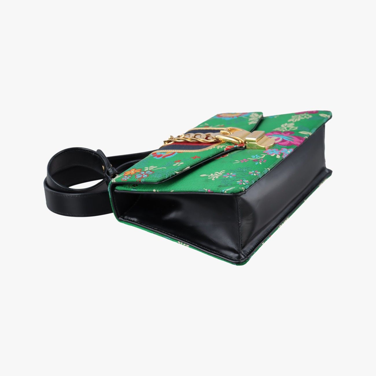 Gucci Sylvie Multicolor Silk Shoulder Bag — view 5
