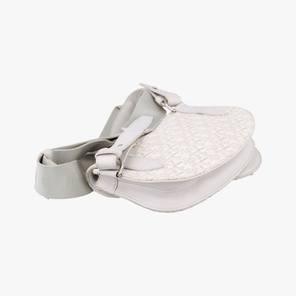 Dior Saddle Bag White Jacquard Leather — view 7