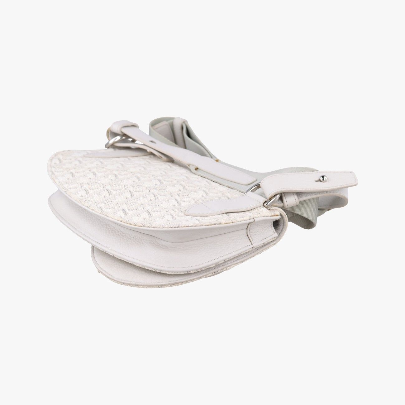 Dior Saddle Bag White Jacquard Leather — view 6