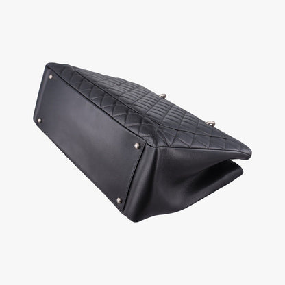 Chanel Quilted CC Logo Grand Shopping Tote Bag GST Black Caviar Leather — view 6