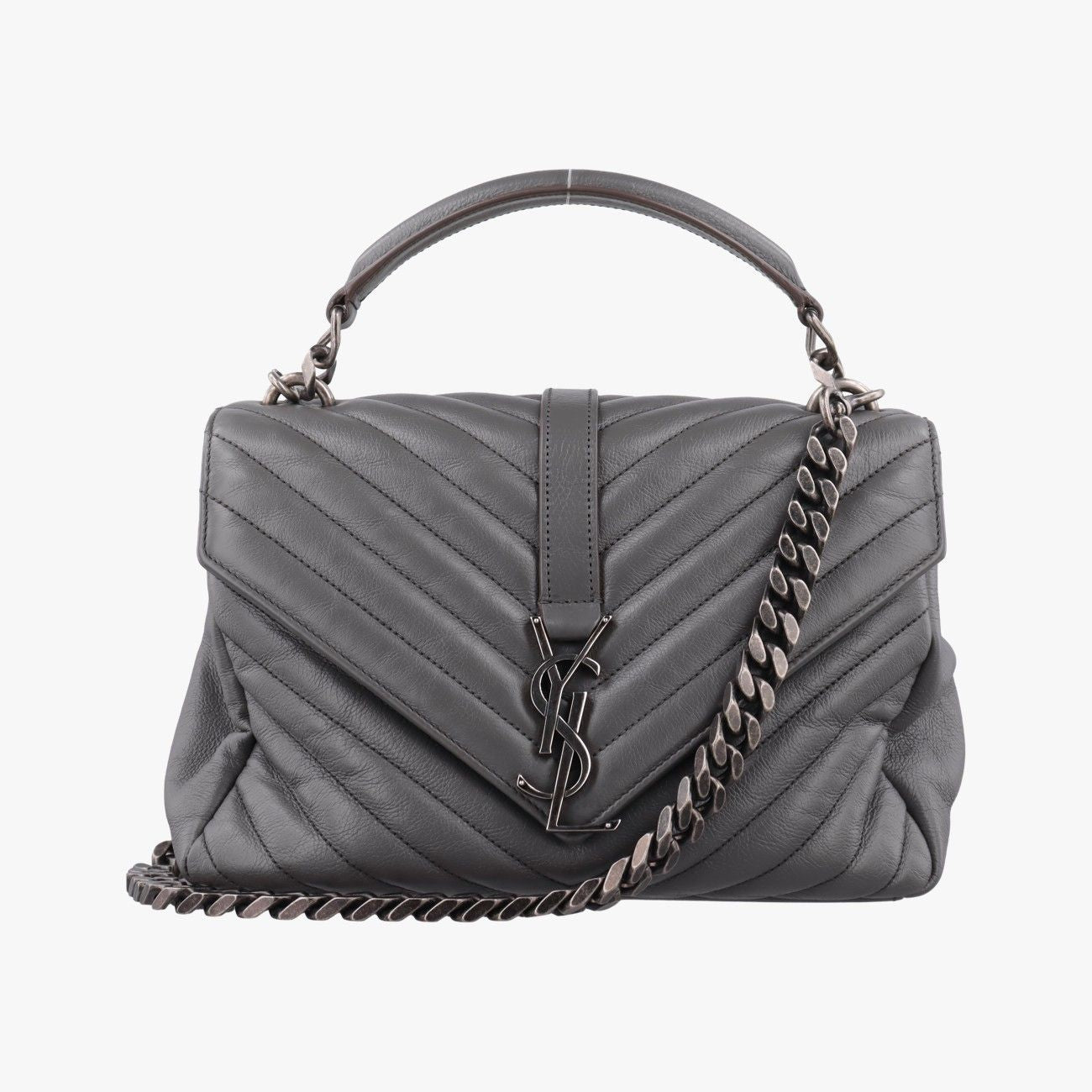 Saint Laurent Carre Gray Leather