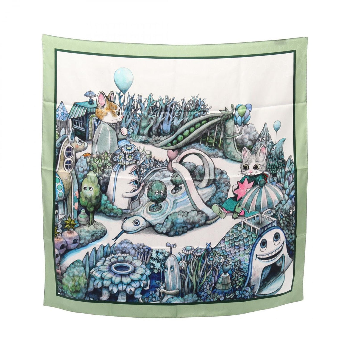 Gucci Scarf Yuko Higuchi GG Pattern Silk