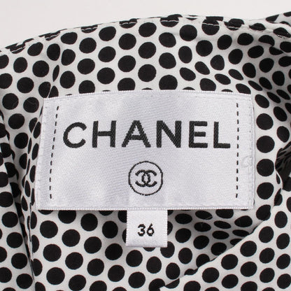 Chanel CC Logo Button Dot Cotton Top — view 3