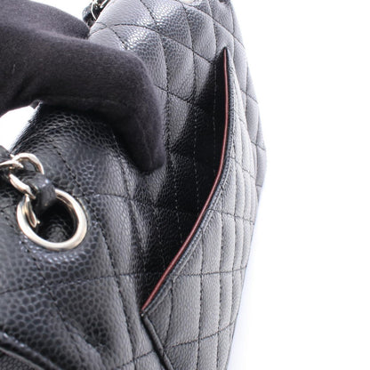 Chanel Shoulder Bag Quilted Double Flap Black Caviar Leather Chain — view 6