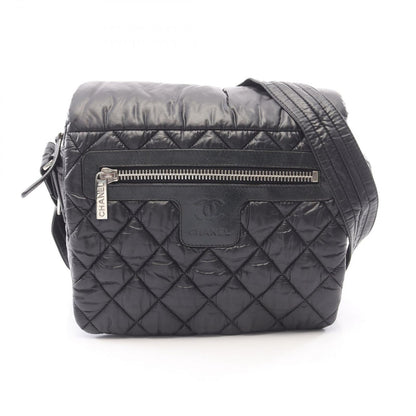 Chanel Shoulder Bag Coco Cocoon Small Messenger Black Nylon Leather