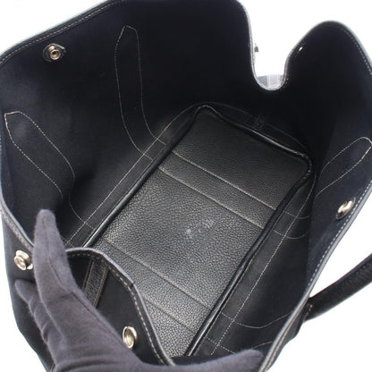 Hermes Tote Bag Garden Party PM Black Canvas Leather — view 3