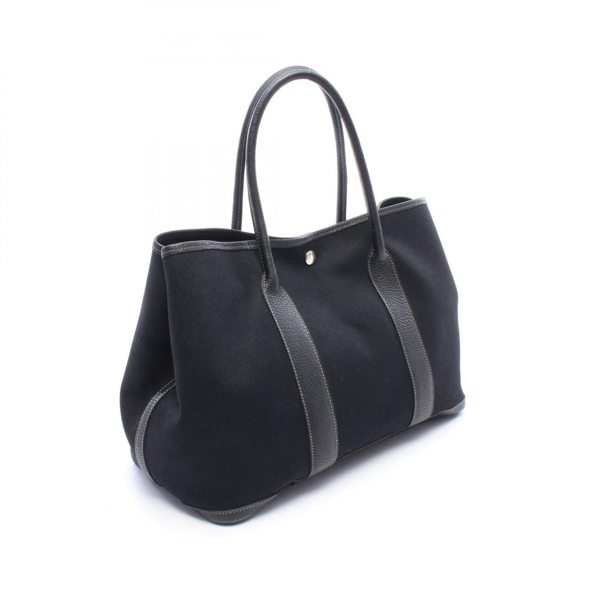 Hermes Tote Bag Garden Party PM Black Canvas Leather — view 2