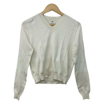 Hermes Long Sleeve Sweater S Ivory V-n Silk Mixed 36