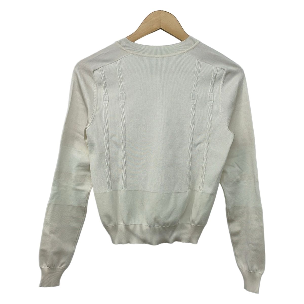 Hermes Long Sleeve Sweater S Ivory V-n Silk Mixed 36 — view 2