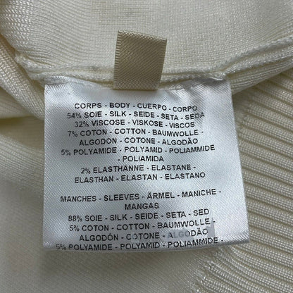 Hermes Long Sleeve Sweater S Ivory V-n Silk Mixed 36 — view 4