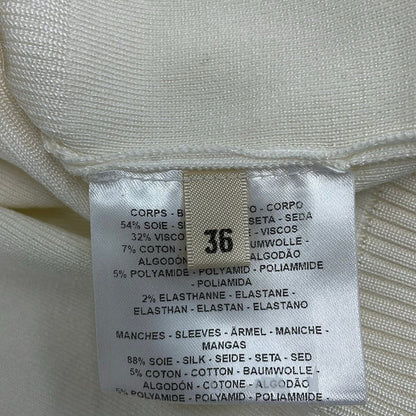 Hermes Long Sleeve Sweater S Ivory V-n Silk Mixed 36 — view 6