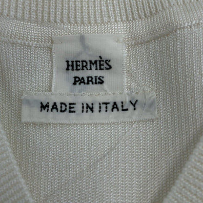 Hermes Long Sleeve Sweater S Ivory V-n Silk Mixed 36 — view 3