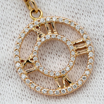 Tiffany & Co Necklace Atlas Open Medallion Diamond Rose Gold T& 18k Pink 18k — view 8