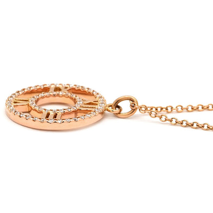 Tiffany & Co Necklace Atlas Open Medallion Diamond Rose Gold T& 18k Pink 18k — view 3