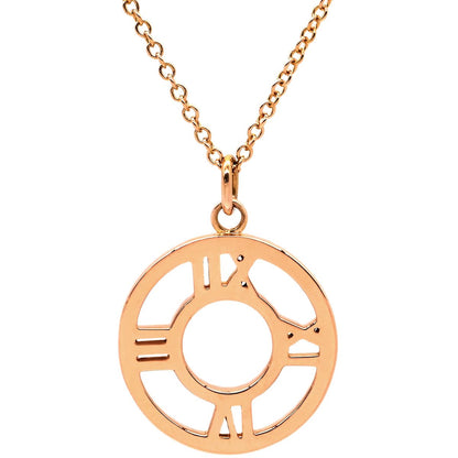 Tiffany & Co Necklace Atlas Open Medallion Diamond Rose Gold T& 18k Pink 18k — view 2
