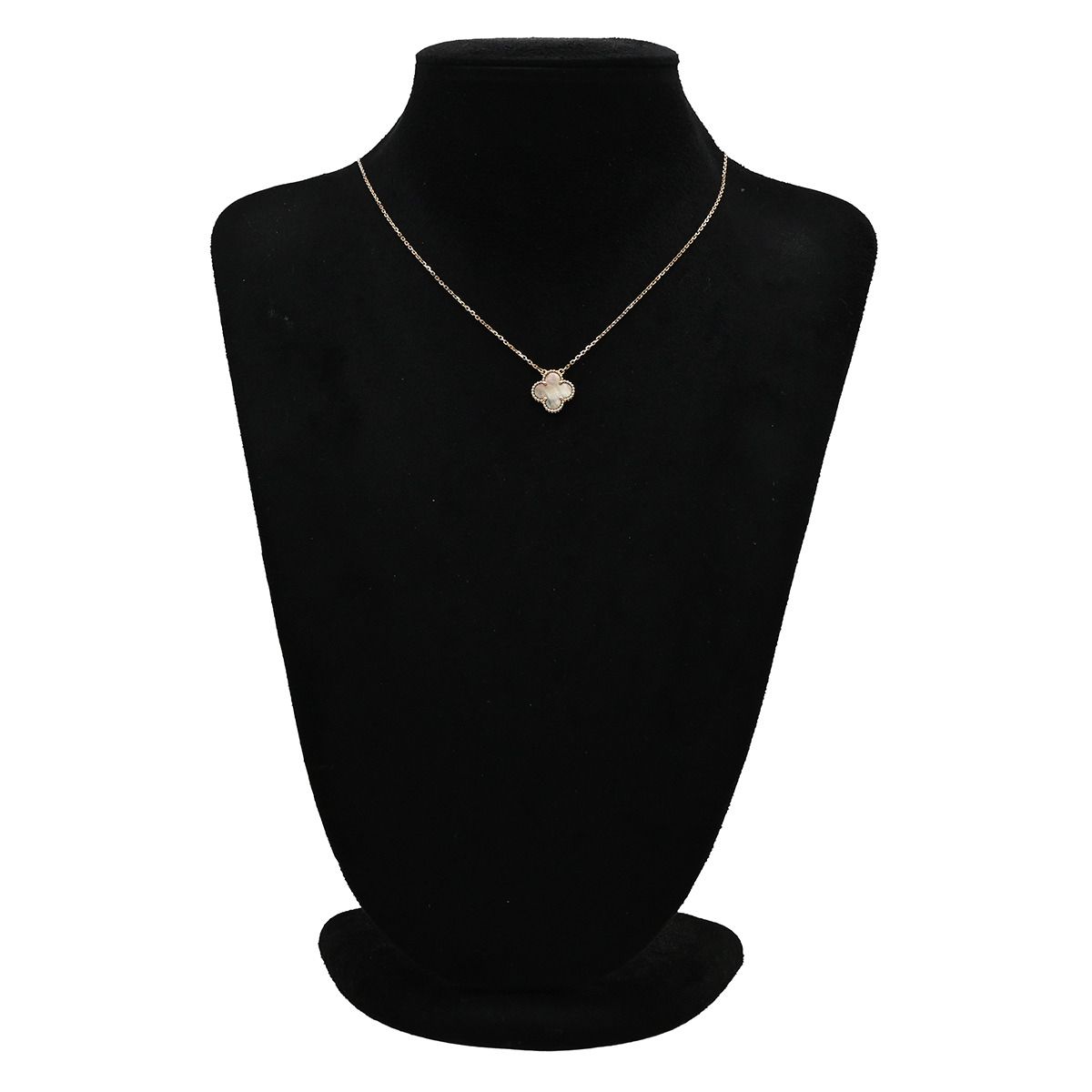 Van Cleef & Arpels Necklace Vintage Alhambra Gray Rose Gold Shell — view 8