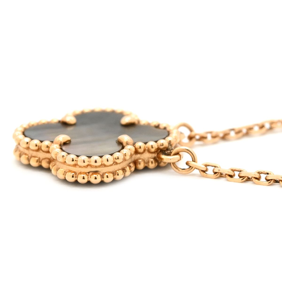 Van Cleef & Arpels Necklace Vintage Alhambra Gray Rose Gold Shell — view 2