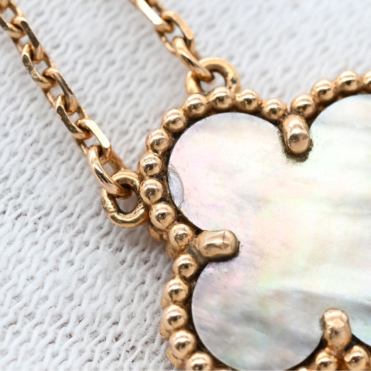 Van Cleef & Arpels Necklace Vintage Alhambra Gray Rose Gold Shell — view 3
