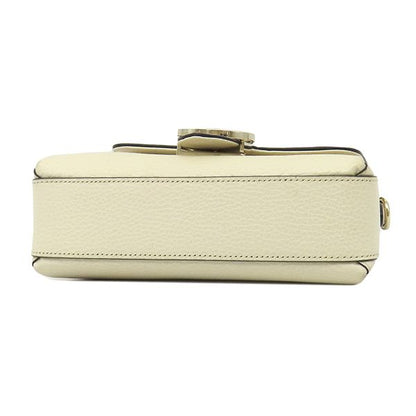 Gucci Shoulder Bag Interlocking G Chain Leather Ivory Gold Off White — view 3