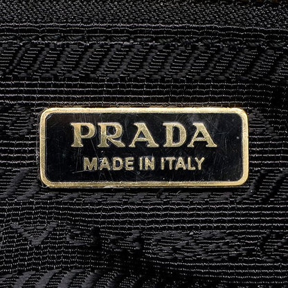 Prada 2-Way Bag Bonnie Mini Handbag Leather Black Gold Triangle Logo — view 7