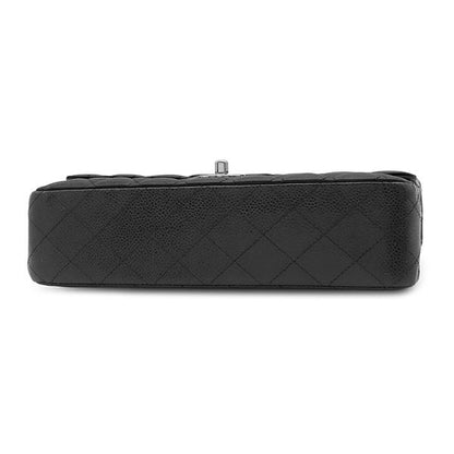 Chanel Shoulder Bag Quilted 25 Chain Caviar Leather Black Gold CC Logo Double — view 3