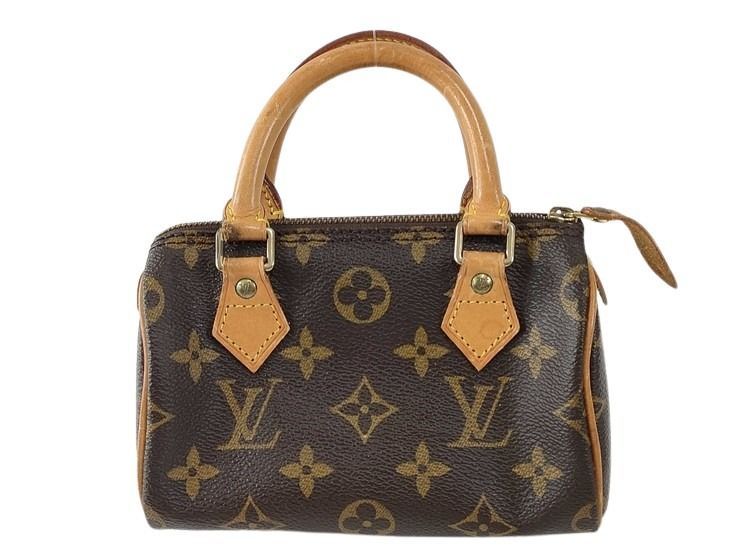 Louis Vuitton Handbag Nano Speedy Brown Monogram Gold