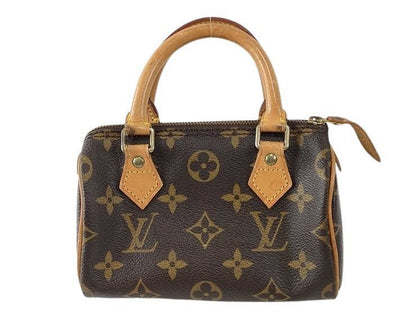 Louis Vuitton Handbag Nano Speedy Brown Monogram Gold