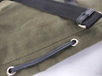 Saint Laurent Tote Bag Rive Gauche Khaki Brown Canvas Leather — view 7