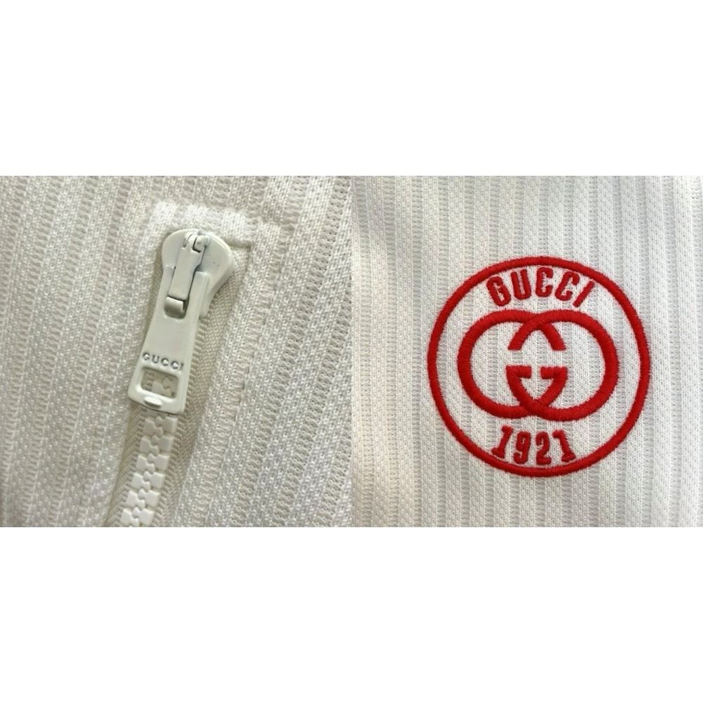 Gucci Web Stripe Hoodie Long Sleeve Zip Up Interlocking G Logo Embroidery M — view 6