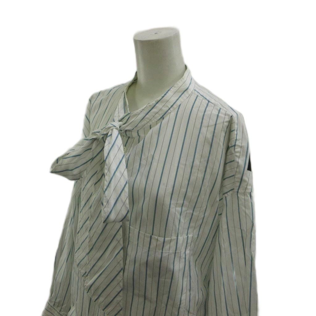 Balenciaga New Swing Shirt Long Sleeve Bowtie Striped Logo Print Oversize S 34 — view 5