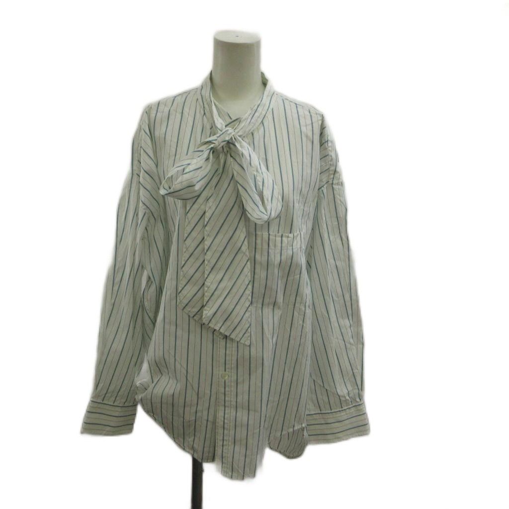 Balenciaga New Swing Shirt Long Sleeve Bowtie Striped Logo Print Oversize S 34
